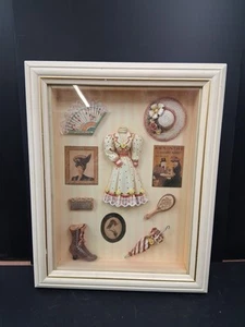 Victorian Fashion Dress and Accessories Frame Shadow Box Arister Gifts. Cute - Picture 1 of 10