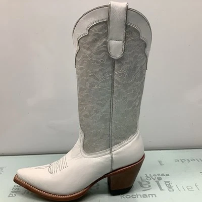 Shyanne Billie Western Boots White metallic Silver Women's Size 7M,Preowned. - Image 1 of 4