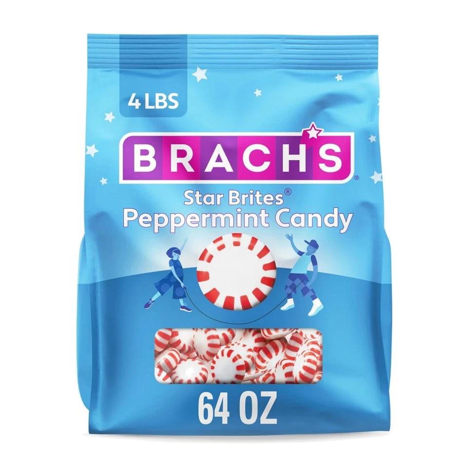 Brach's Star Brites Candy Peppermint Individually Wrapped Made Wit