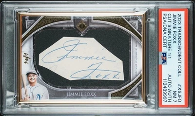 Auténtico Topps Transcendent Cut Signature 2023 automático Jimmie Foxx PSA 7 Foto 1 de 2