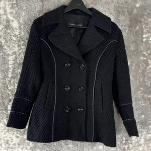 Sterlingwear of Boston Size XSS Wool Blend Notched Blazer Jacket Black Button - Picture 1 of 7