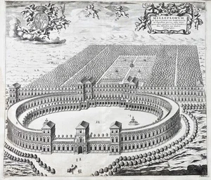 Torino Turin Castello di Mirafiori Italia veduta incisione engraving Blaeu 1726 - Bild 1 von 1