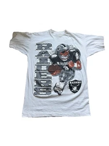 Vintage 90s NFL RAIDERS Football Double-Sided T-shirt Sz XXXL Bo Jackson Graphic - Picture 1 of 5