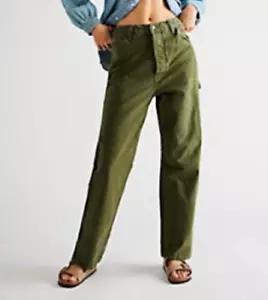 FREE PEOPLE x Dr. Collectors P42 Painter Pants - Army Green SMALL RRP$425 - Picture 1 of 8