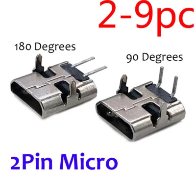 Micro USB 2.0 2Pin Socket Female Power Jack Connector Phone Charging Port Plug - Image 1 of 4