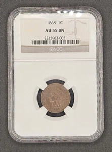 1868 Indian Head Cent | NGC AU55 - Picture 1 of 4