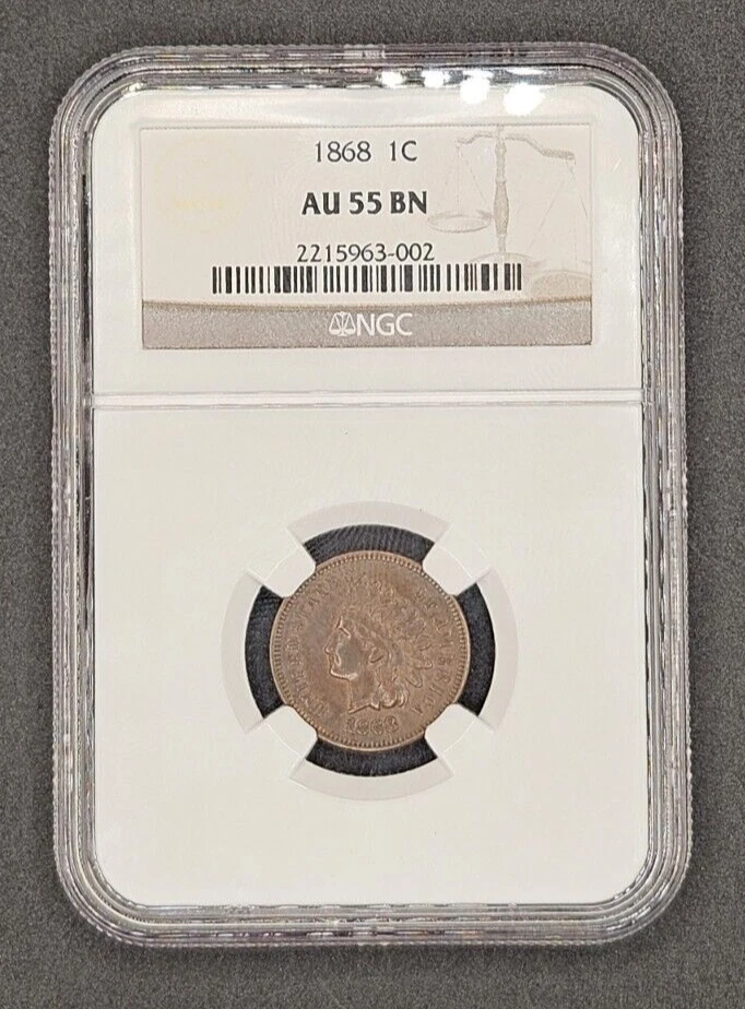 1868 Indian Head Cent | NGC AU55 - Image 1 of 4