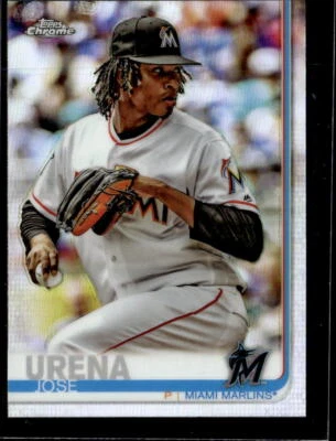 2019 Topps Chrome  Refractor Jose Urena Miami Marlins #199  - Image 1 of 2