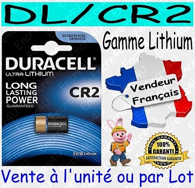 Piles DURACELL TYPE DLCR2 CR2 - Dispo aussi : CR2016 CR2025 CR2032 CR2430 CR2450