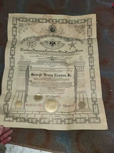 Authentic Dei optimi Maximi Universitatis Certificate 1940's John H. COWLES - Picture 1 of 12