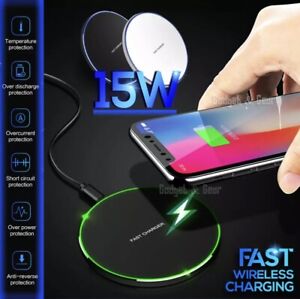 15WQi Fast Charging Wireless Charger Pad For iPhone Samsung Google Oppo BLACK