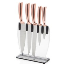 CEPPO ACRILICO CON 5 COLTELLI ROSE GOLD INOX BRANDANI