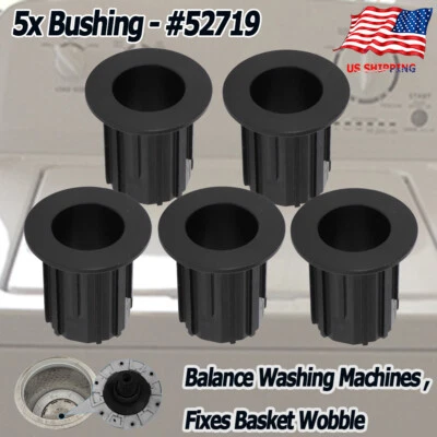 BUKIMISEH 5x Black Bushing 52719 For Whirlpool Amana Admiral washer Fixes Basket Wobble US