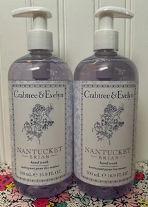 2 NEW CRABTREE & EVELYN NANTUCKET BRIAR HAND WASH 16.9 OZ LIQUID SOAP - Picture 1 of 2