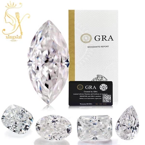 White D Color Rectangle Crushed Ice Cut Moissanite Loose Stone VVS1 3EX Gemstone - Picture 1 of 17