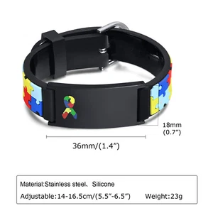 Kids Personalized Medical ID Bracelet Silicone Autism Seizure Cute ID Wristband - Picture 1 of 22