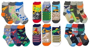 Jefferies Boys Pattern Dinosaur Construction Tools Sharks Animals Colorful 6PK - Picture 1 of 22