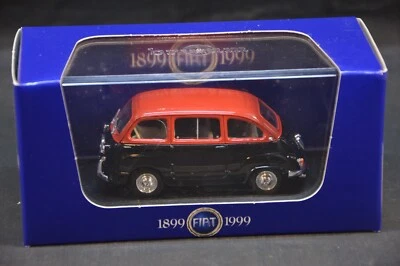 BRUMM 1/43 FIAT 1899-1999 FIAT 600 MULTIPLA D 1960 ROSSO CORALLO/NERO DIE CAST - Immagine 1 di 3