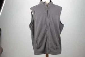 Basic Editions Men’s Fleece Vest Full Zip Sleeveless Grey Size XXL - Picture 1 of 4