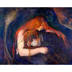 Edvard Munch, Vampire, 1895, 100% Cotton Art Paper, 20" x 25" - Picture 1 of 10