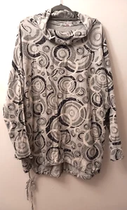 Made in Italy O/S Two Tone Grau Schwarz Swirl Lagenlook Tunika Kleid Tunnelzug - Bild 1 von 7