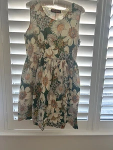 Princess Highway Vintage Green Flower Dress Size AU 14/US 10 - Picture 1 of 6