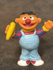 1980s JHP Muppets SESAME STREET Jim Henson Ernie Holding CORN PVC Figure 2 1/2" - Picture 1 of 6