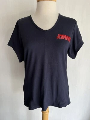 JEOPARDY! Official Vintage 90s TV Game Show Embroidered CREW STAFF T-Shirt Large - Image 1 of 4