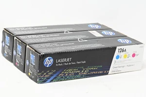 HP Color Laserjet Toner 126A Cyan Yellow Magenta Set - Bild 1 von 2