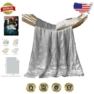 Coperta 100% seta di gelso - accogliente grigio argento lusso per tutte le stagioni (53x72) - Foto 1 di 6