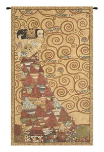 Tapiz The Waited For de Gustav Klimt | Colgante de pared italiano con forro - Imagen 1 de 4