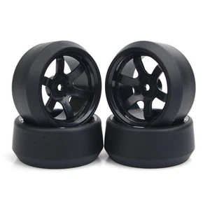 4Pcs 1:10 RC Drift Tire Wheel Rims 12mm Hex For On-Road Drift Car HPI HSP - Picture 1 of 7