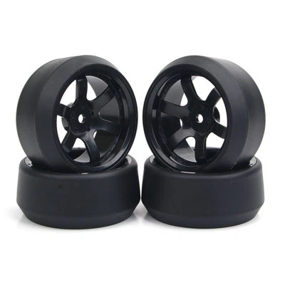  4Pcs  1:10 RC Drift Tire Wheel Rims 12mm Hex For On-Road  Drift Car HPI HSP     - Image 1 of 4