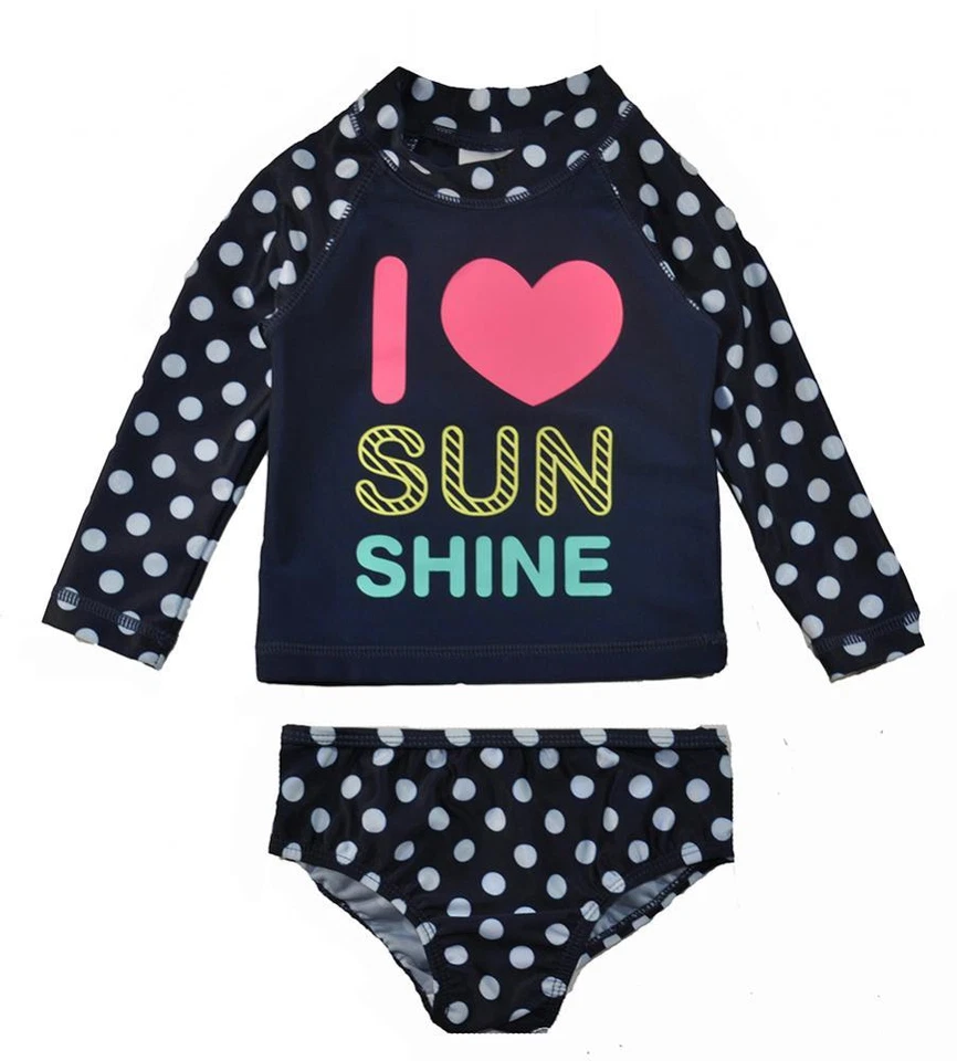 Traje de baño de dos piezas Just One You Infant Girls azul marino I Love Sunshine talla 12M Foto 1 de 1