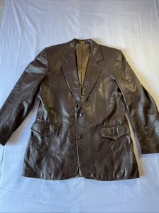 Vintage brown Pioneer Wear Mens Leather Sport Coat Size 44L Western Sports brown - Bild 1 von 20