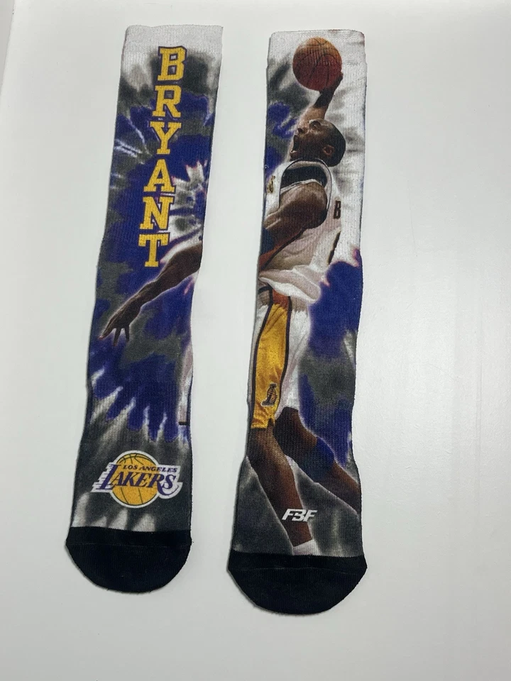 Los Angeles Lakers Kobe Bryant Uniform Jersey Socks BLACK MAMBA MENTALITY - Image 1 of 4