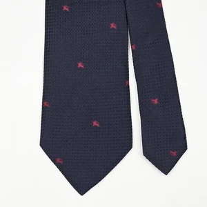 Corbata Burberry London roja prorsum caballero sobre seda tejida azul oscuro - Imagen 1 de 6
