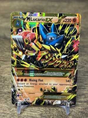 Pokemon TCG Mega M Lucario EX Secret Rare Card XY Furious Fists 113/111 - Image 1 of 4