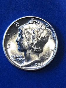 1945 Mercury Dime Pristine Gem BU FSB Superb Uncirculated Beauty ((SILVER)) - Picture 1 of 16