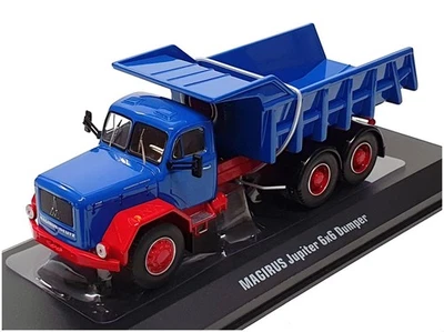 Ixo 1/43 Scale Diecast TRUD004 - Magirus Jupiter 6x6 Dump Truck - Blue/Red - Image 1 of 4