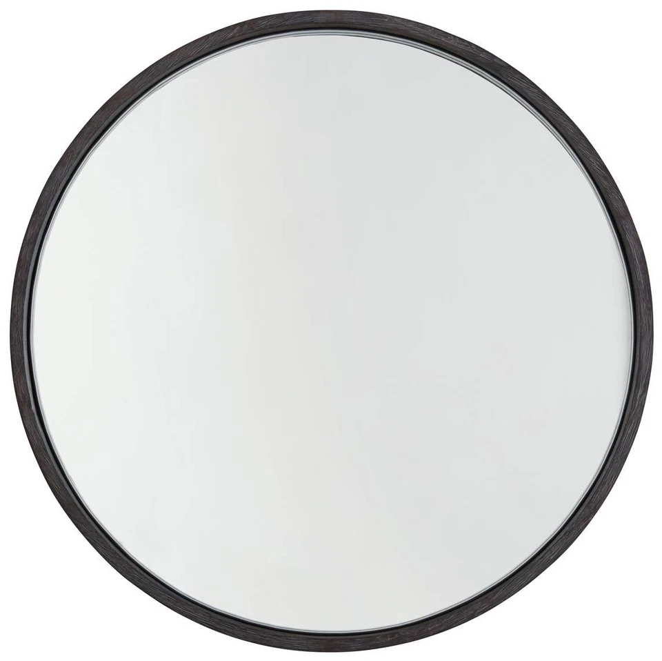 Ashton Carbon Gray w/ Iron Silk Trim 31" Round Wall Mirror - Image 1 of 1