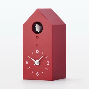 MUJI NEU Kuckucksuhr roter Ziegel MJ-CCBS1 Lichtsensor Wand-/Tischuhr Japan - Bild 1 von 7