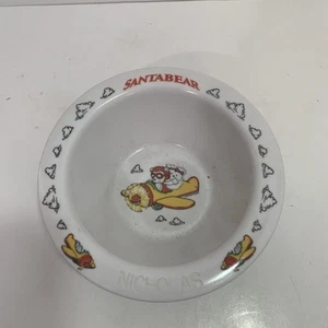 Vintage Personalized SANTABEAR Plastic Children's Cereal Bowl Set Of 2 - Picture 1 of 3
