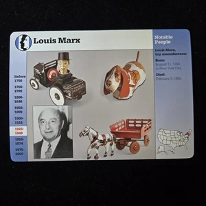 Tarjeta de historia 1998 Louis Marx Toys Grolier Story of America - Imagen 1 de 2