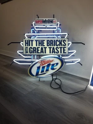 c.2011 Indy 500 Miller Lite Light Up Neon Sign Pagoda Brickyard IMS Speedway NOS - Image 1 of 4