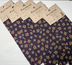 Vintage Cranston Fabric Quilting And Craft Cotton Flat Quarters, 5 Pieces, OOP - Picture 1 of 10