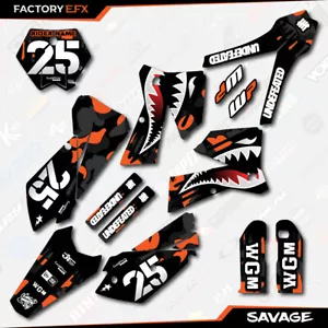 Black Orange Savage Graphics Kit fit KTM 2005-2006 SX SXF XC XCF 125 250 300 450 - Foto 1 di 5