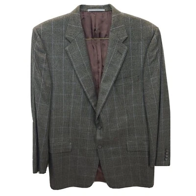 Blazer Abrigo Deportivo Hickey Freeman 46R 2 Botones Ventana Pata de Gallo Verde Oliva Foto 1 de 4