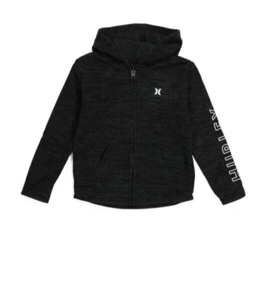 Hurley Boy's 4 Polar Polar Polar Negro Brezo Cremallera Sudadera con Capucha Sudadera con Capucha Cremallera Foto 1 de 2