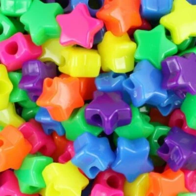 50x Star Shaped Pony  Beads ideal for personalised dummy clips Bracelets - Image 1 of 4